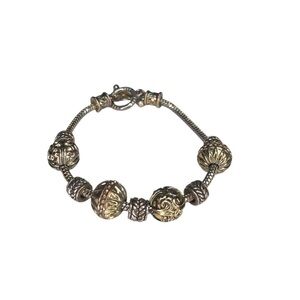 Beaded Snake Toggle Clasp Bracelet 8”